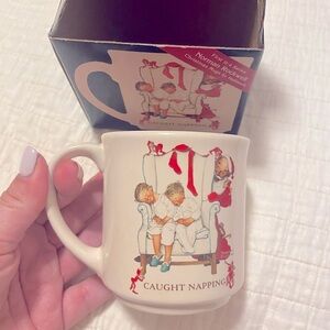 Vintage 1987 Hallmark Norman Rockwell Christmas Coffee Mug Like New in Box